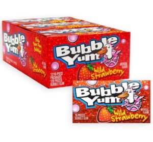 Bubble Yum Wild Strawberry Flavored Gum 2.82oz 12ct